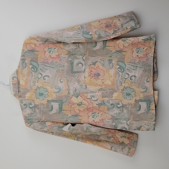 Vintage Irwin Alan Pink, Orange, Yellow & Green Floral Blazer 7/8 - Picture 10 of 15